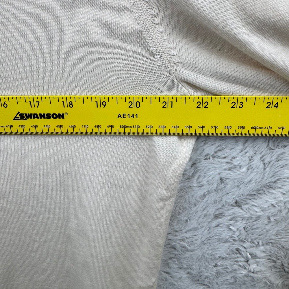 Banana Republic Cardigan Womens Large Ivory Merino Wool V-Neck Button Pockets - Picture 11 of 12
